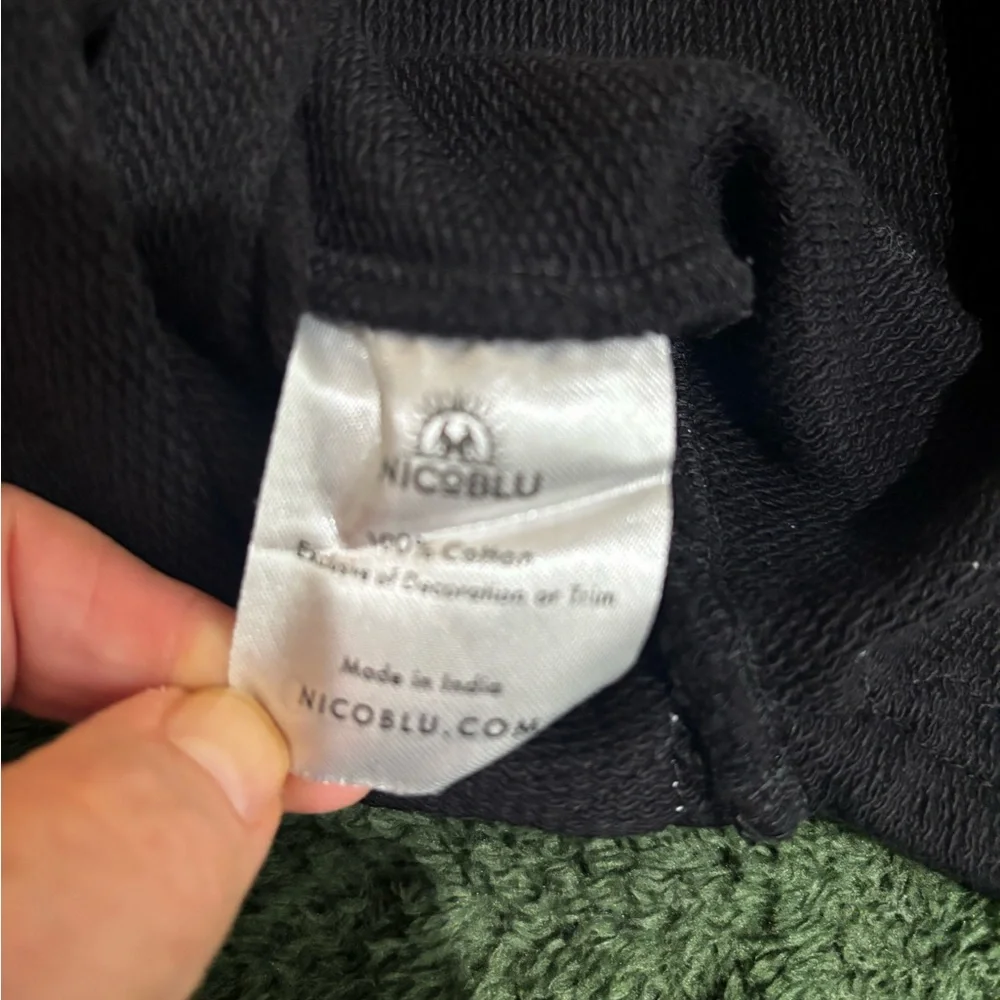 Nicoblu XL NWOT PEYTON COZY TUNIC IN BLACK FRENCH TERRY Cotton - Picture 8 of 8